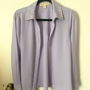 Michael Kors - Studded collar lavender blouse